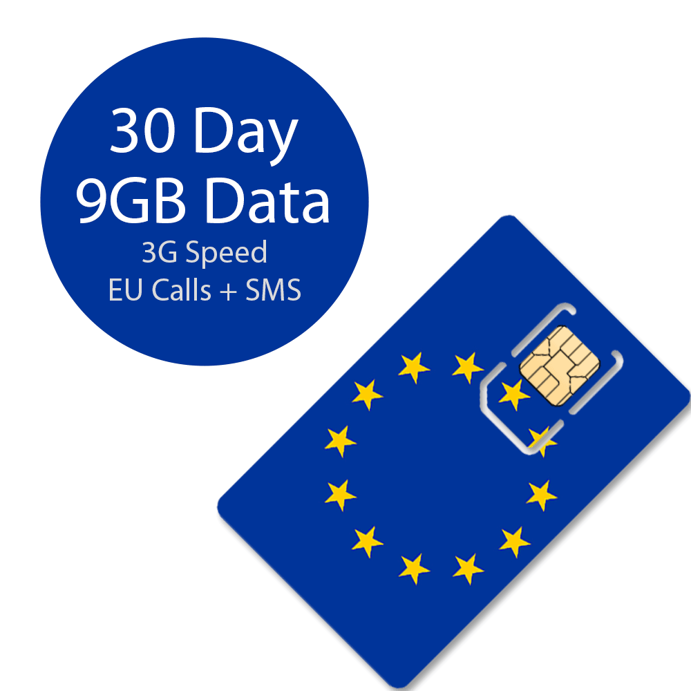 30 Days 3G Call + Data Europe SIM Card - SIMCard.SG