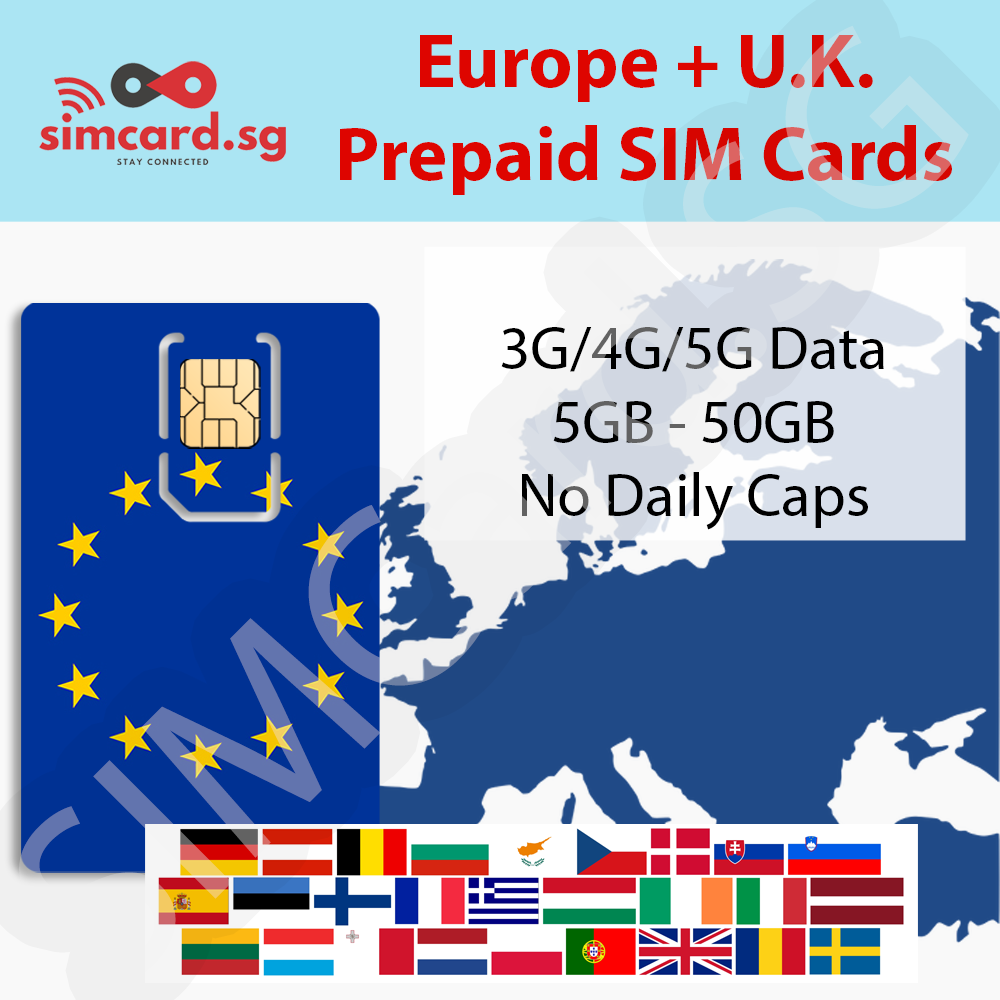 Europe / European Union + United Kingdom SIM Cards SIMCard.SG