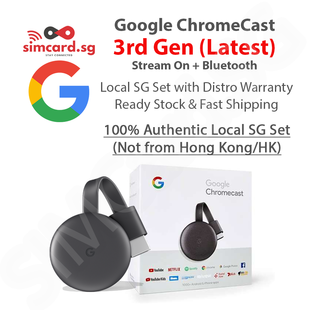 Deshonestidad rotación Renunciar Google Chromecast 3 (Third Generation) - HD Streaming – SIMCard.SG
