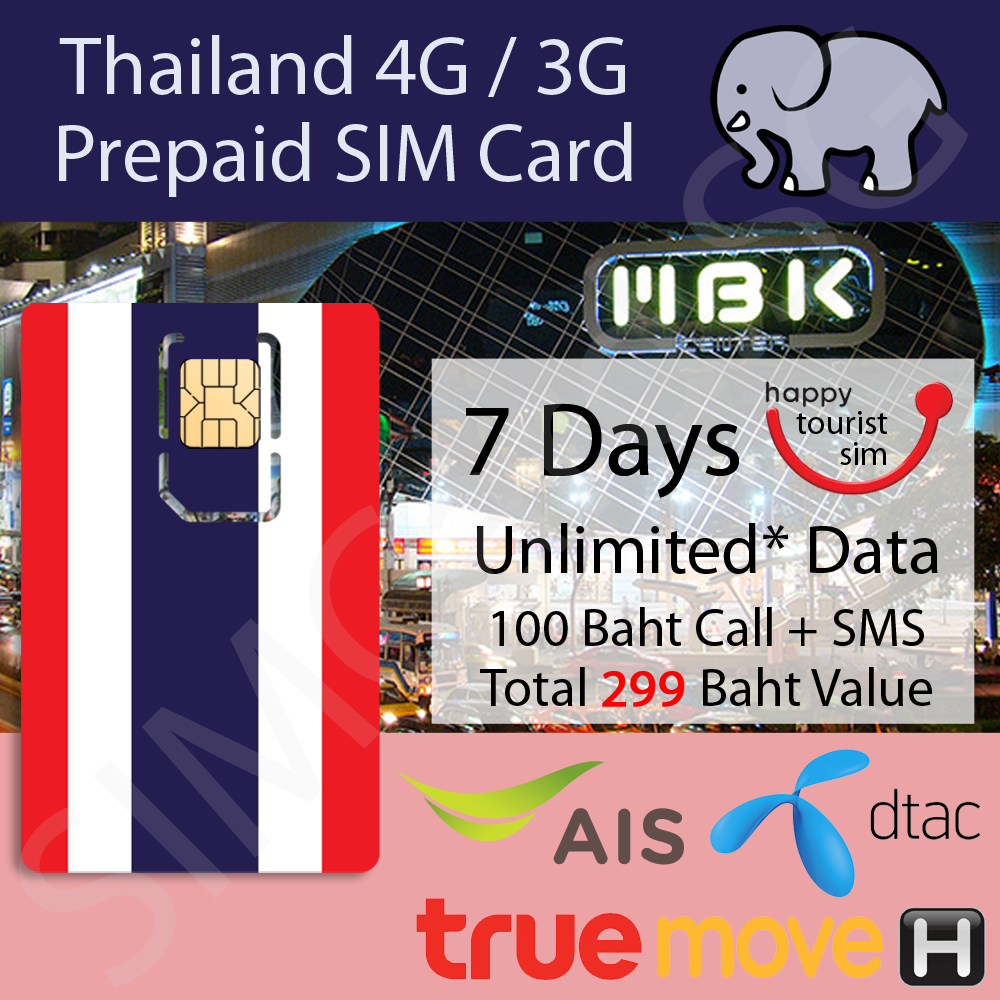 Thailand Prepaid Travel SIM Cards For Tourist SIMCard SG