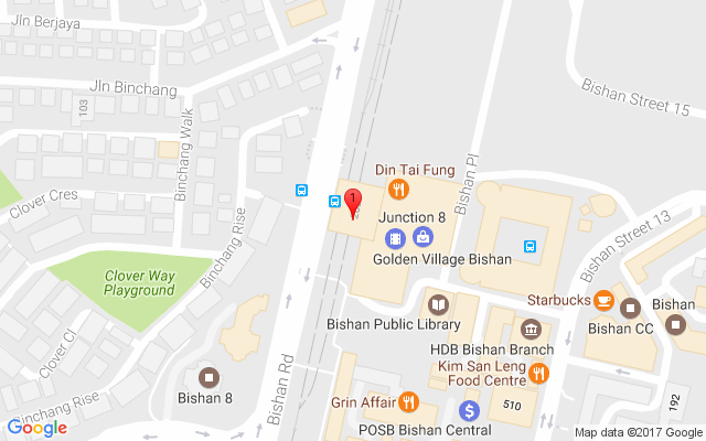 Google Map of bishan mrt station